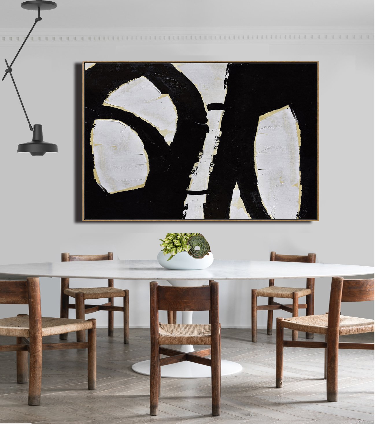 Horizontal Palette Knife Minimalist Art #C29Z